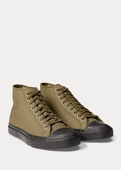 Zapatillas Ralph Lauren Mujer Verde Oliva - Mayport Canvas - ULSBZ9185